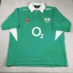 Ireland Rugby Shirt Mens L Green Polo Union 2008 National Team Jersey O2